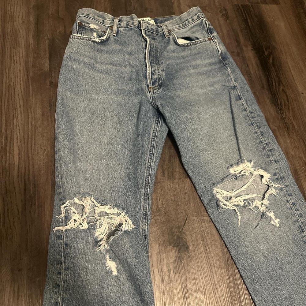 Distressed Light Blue Jeans